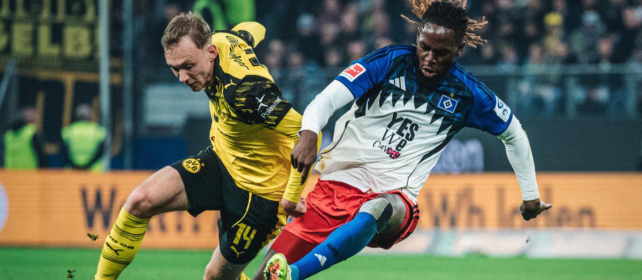 Maximilian Beier im Duell mit Jordan Torunarigha