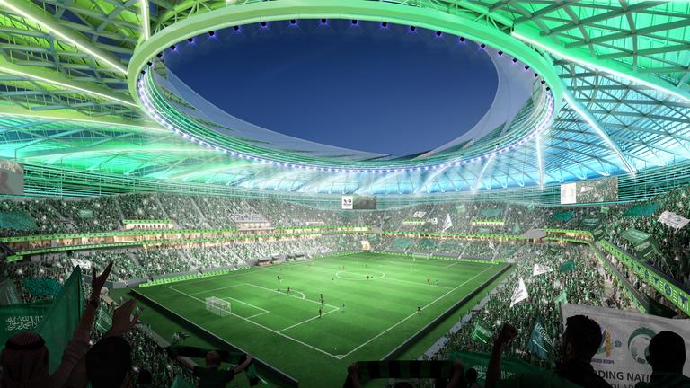 Das Aramco Stadium in Al Khobar soll Platz für 46.906 Menschen haben. | Medienfotos "Saudi 2034 bid" Das Aramco Stadium in Al Khobar soll Platz für 46.906 Menschen haben.