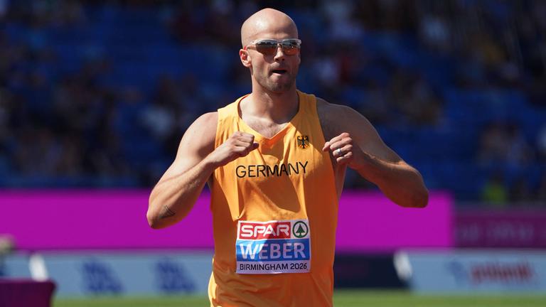 Speerwerfer Julian Weber bei der Leichtathletik-EM in Birmingham.