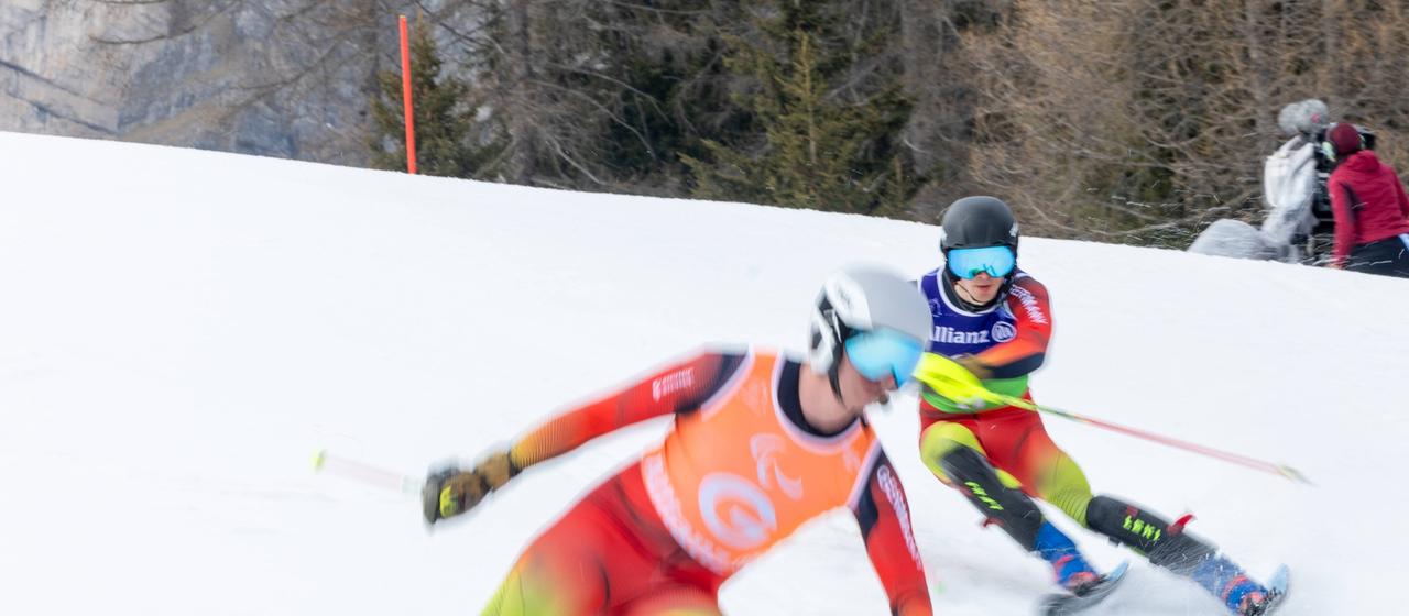 Skifahrer Alexander Rauen mit seinem Guide Jeremias Wilke