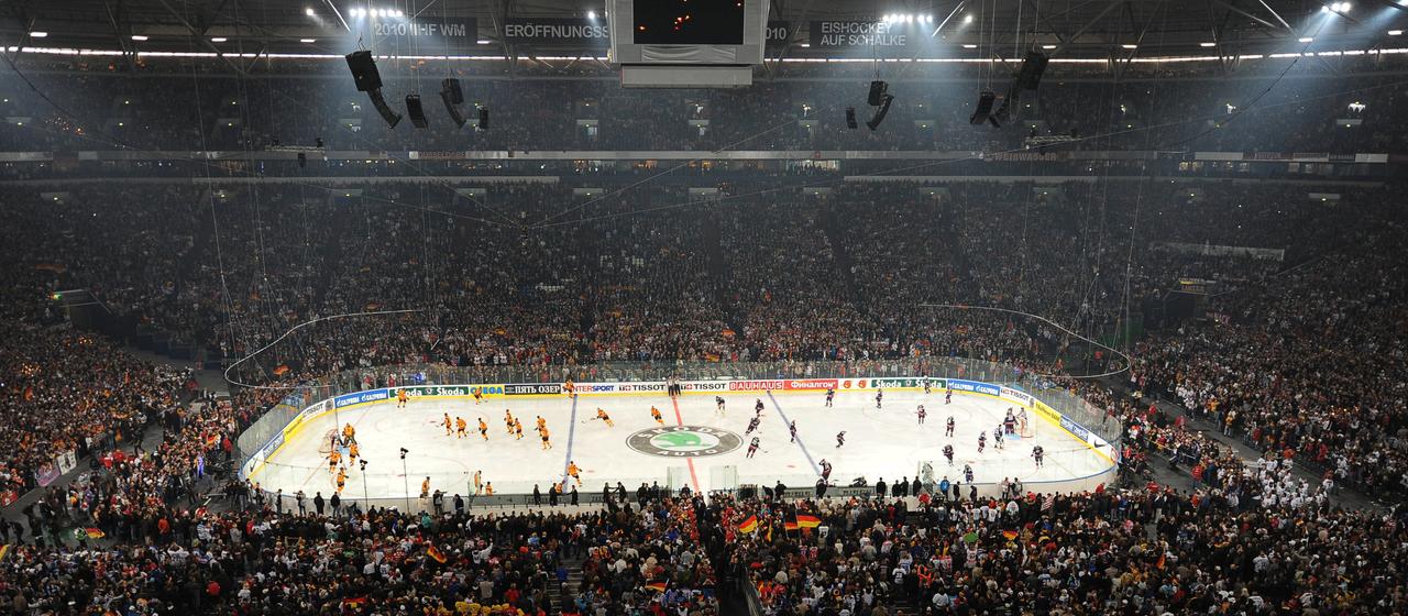 Das Eröffnungsspiel der Eishockey-WM soll 2027, wie 2010, auf Schalke ausgetragen werden.