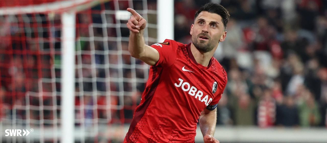 Vincenzo Grifo hat den SC Freiburg gegen den KRC Genk ins Viertelfinale der Europa League und sich selbst zum erfolgreichsten Sport-Club-Torjäger der Vereinsgeschichte geschossen.
