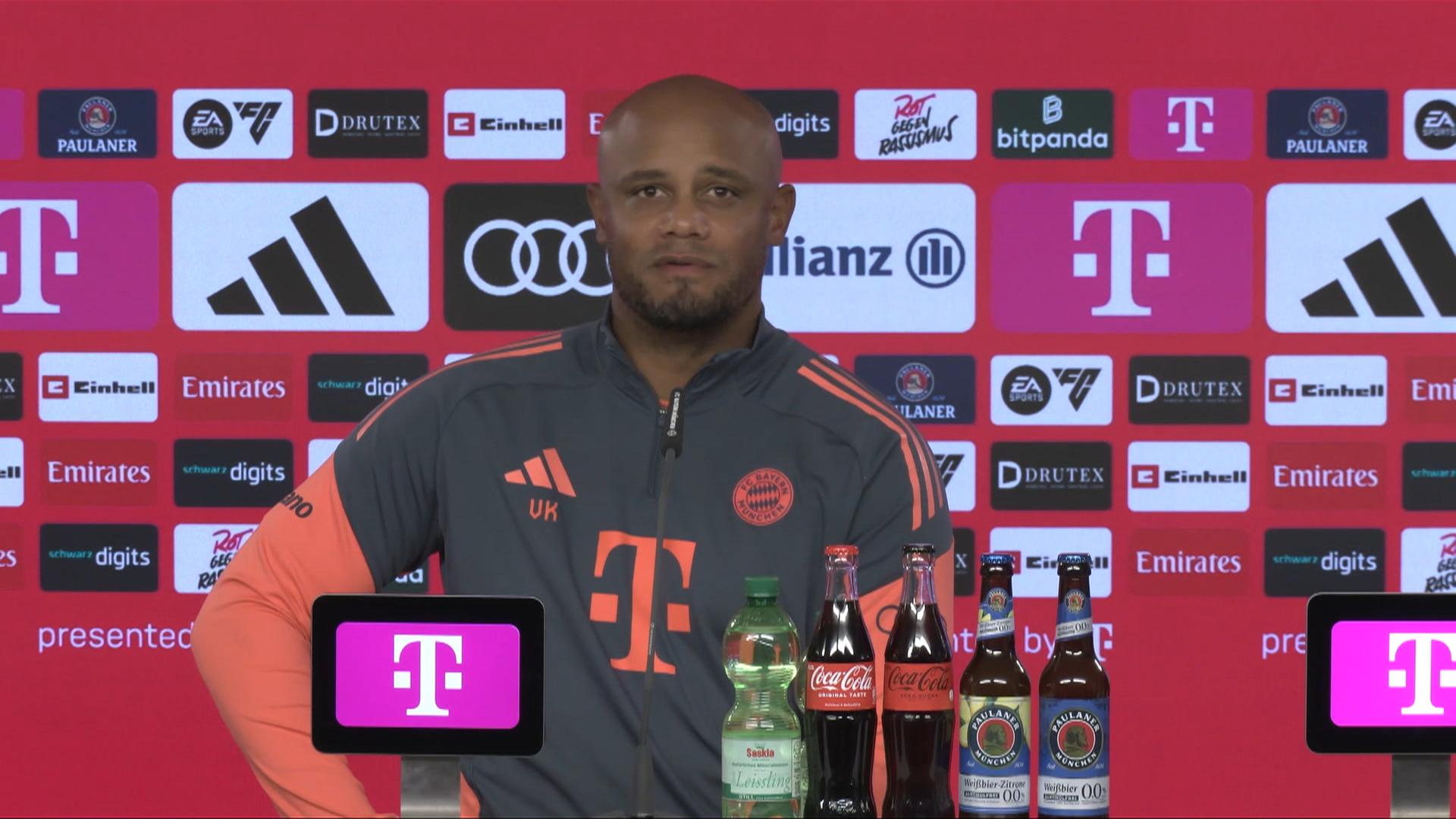 Bayerns Trainer Vincent Kompany spricht auf der Pressekonferenz | sportschau.de