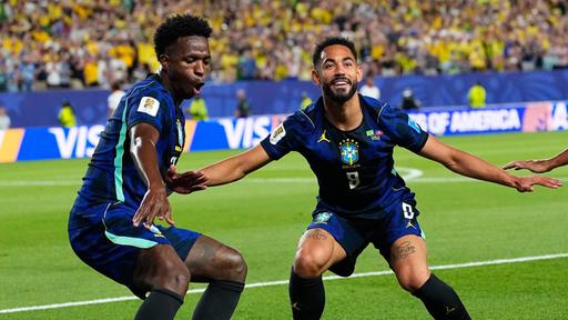 Vini Jr. und Matheus Cunha jubeln zusammen