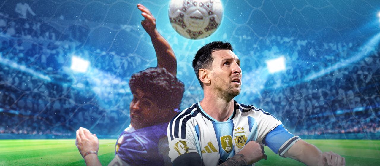 Collage von Diego Armando Maradona (l.) und Lionel Messi