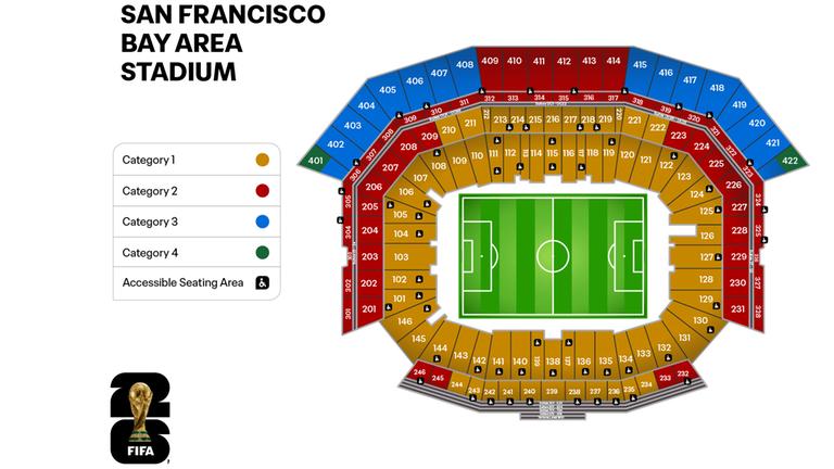 Sitzplan im Stadion San Francisco für die WM 2026 | Screenshot Sitzplan im Stadion San Francisco für die WM 2026
