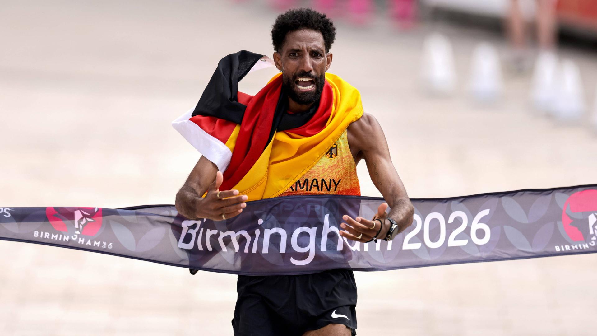 Marathonläufer Amanal Petros bei der Leichtathletik-EM in Birmingham. | IMAGO/Inpho Photography