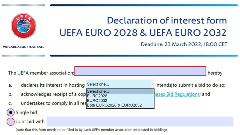 Das Bewerbungsformular für die EM 2028 und die EM 2032 der UEFA | WDR Das Bewerbungsformular für die EM 2028 und die EM 2032 der UEFA