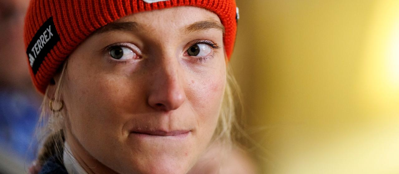 Katharina Schmid gab bei einem Pressetermin ihr Karriereende bekannt