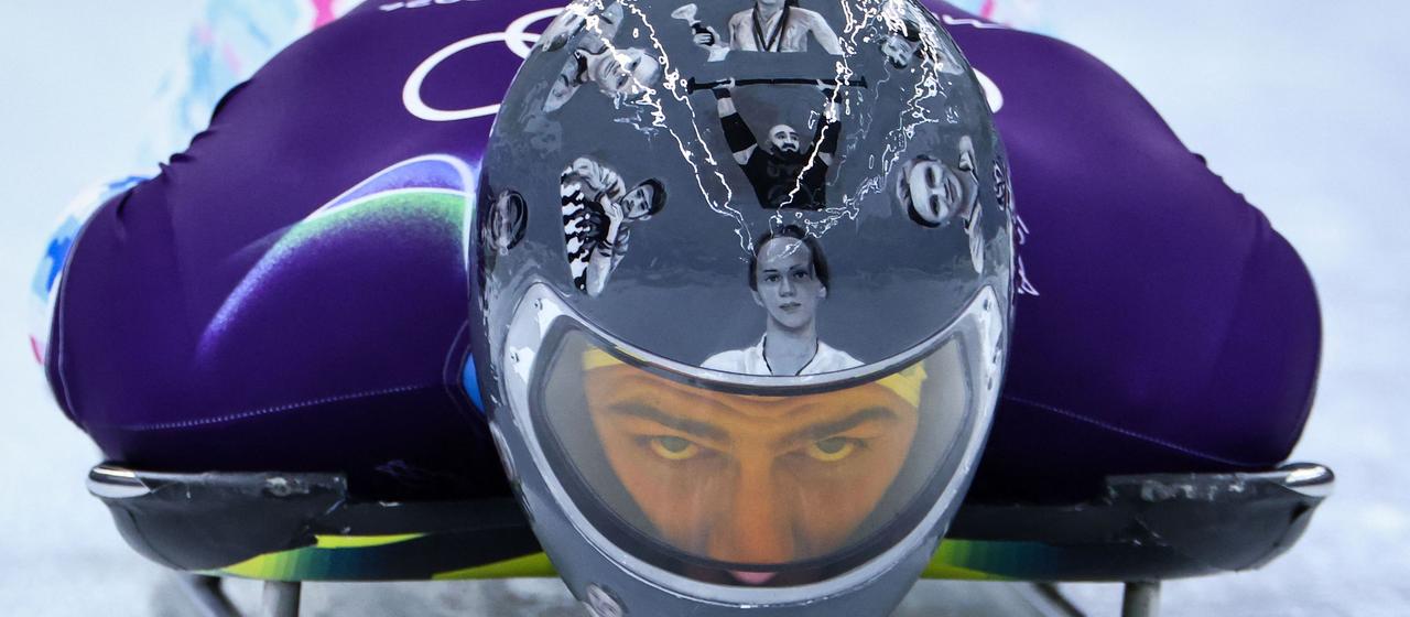 Der Ukraininer Heraskevych Vladyslav in Aktion