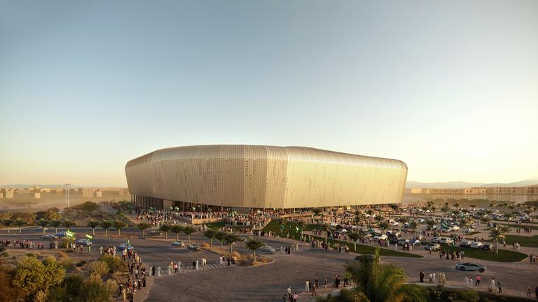 Das King Saud University Stadium in Riad soll Platz für 46.319 Menschen haben. | Medienfotos "Saudi 2034 bid" Das King Saud University Stadium in Riad soll Platz für 46.319 Menschen haben.