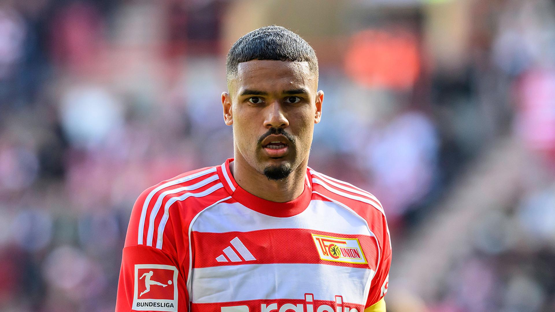 Danilho Doekhi im Union-Trikot, am letzten Spieltag der vergangenen Saison gegen FC Augsburg. (Quelle: Imago/Uwe Koch) | IMAGO/HMB-Media