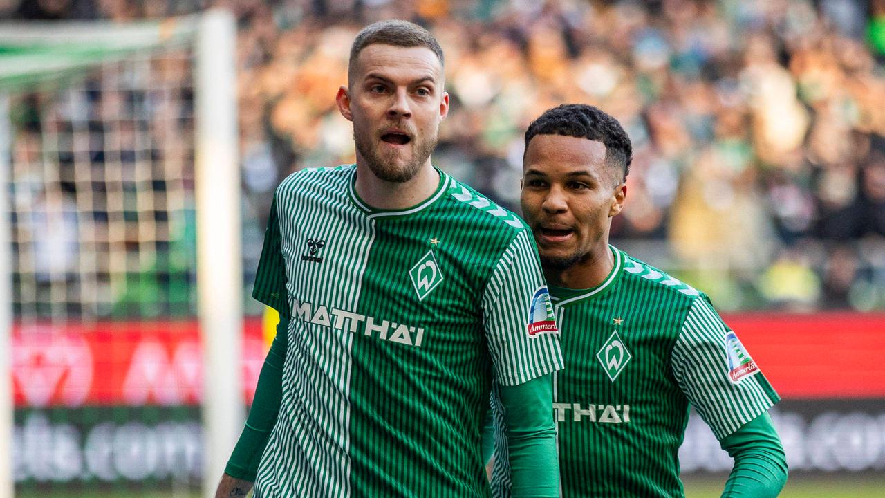 Marvin Duksch (l.) von Werder Bremen beim Torjubel | IMAGO/Nordphoto