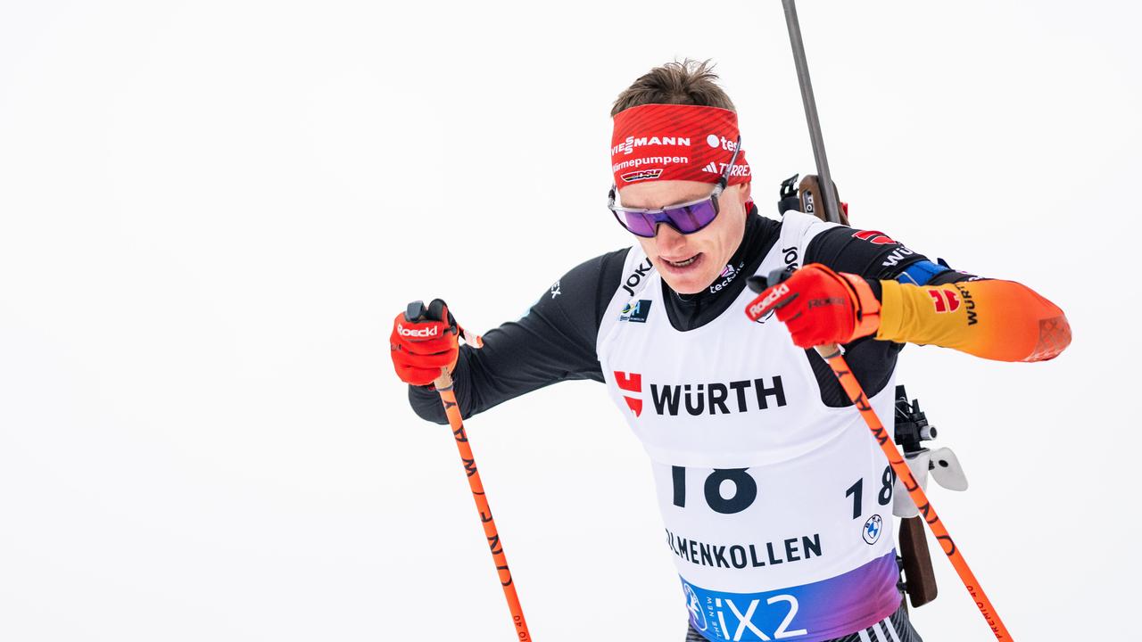 Wintersport in Soldier Hollow Die BiathlonStaffel der Männer in