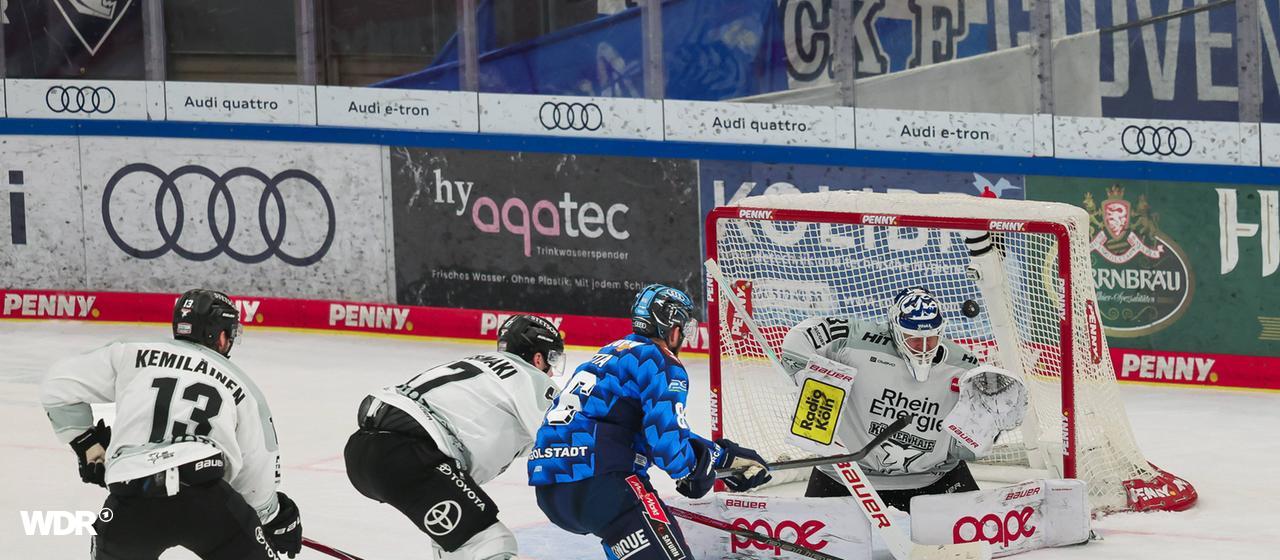 Trubel vor dem Tor der Kölner Haie