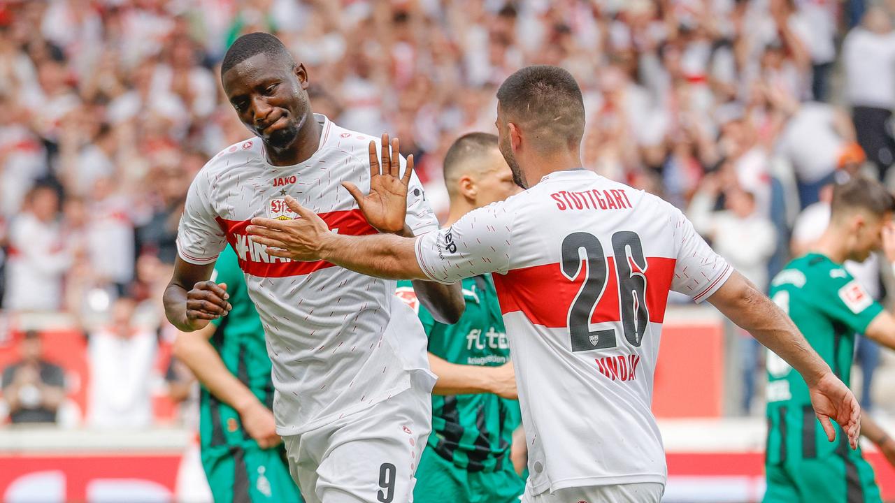 Serhou Guirassy vom VfB Stuttgart jubelt nach einem Treffer | IMAGO/Pressefoto Baumann