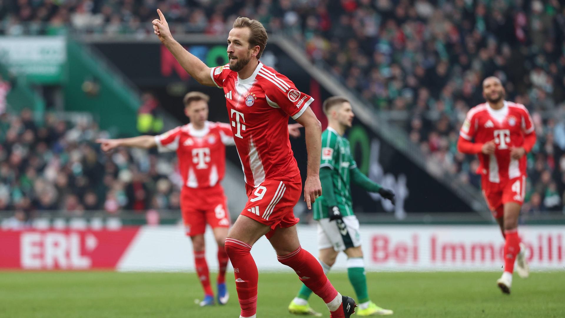 Harry Kane jubelt nach seinem Treffer gegen Werder Bremen | IMAGO/osnapix