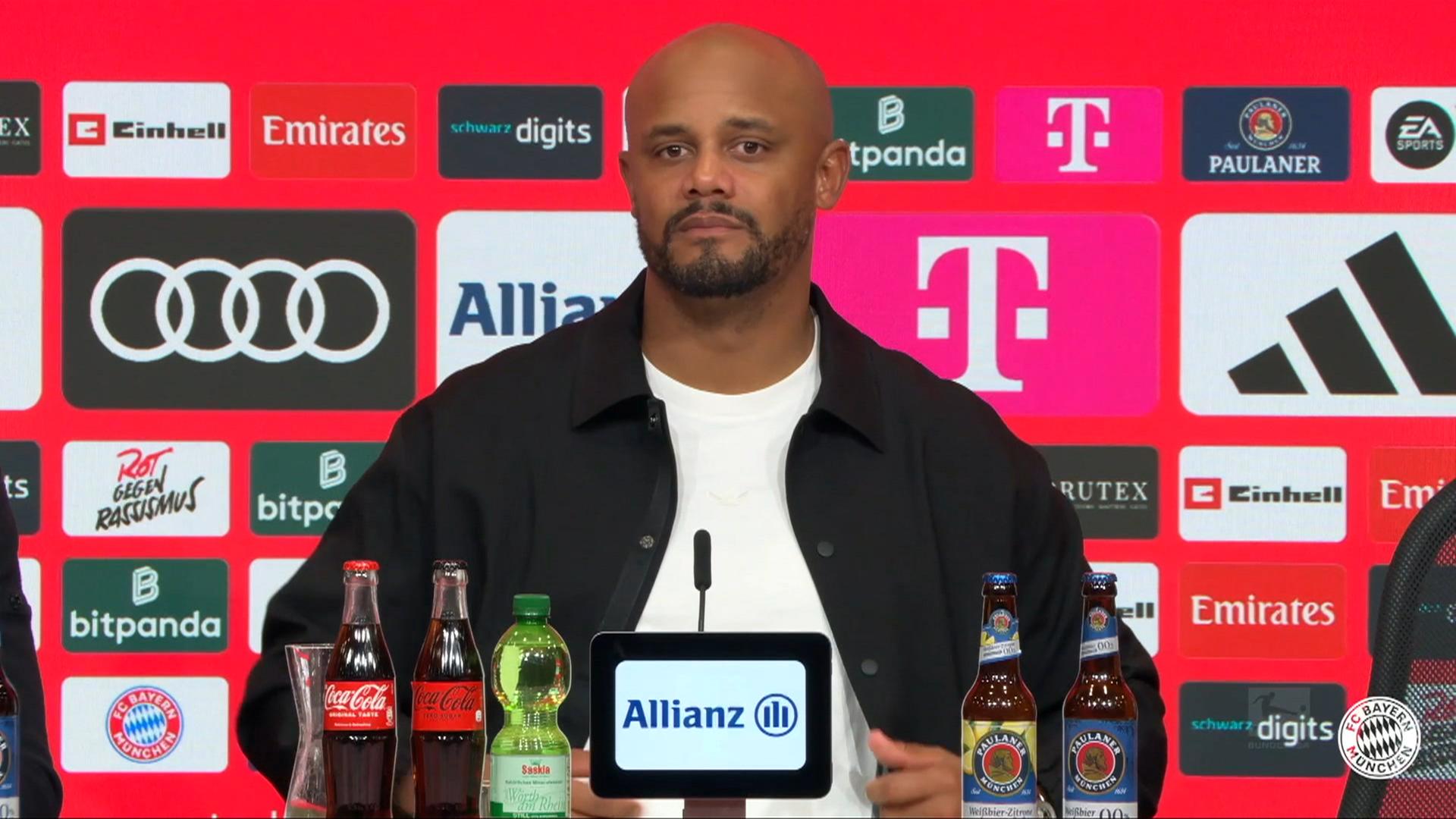 Bayerns Trainer Vincent Kompany spricht auf der Pressekonferenz | sportschau.de