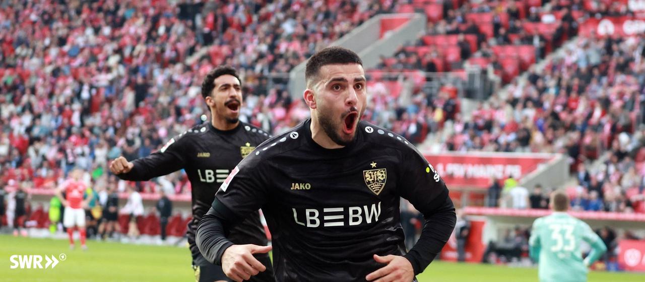 VfB-Angreifer Deniz Undav bejubelt seinen Treffer gegen Mainz 05