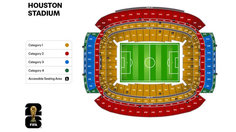 Sitzplan im Stadion Houston für die WM 2026 | Screenshot Sitzplan im Stadion Houston für die WM 2026