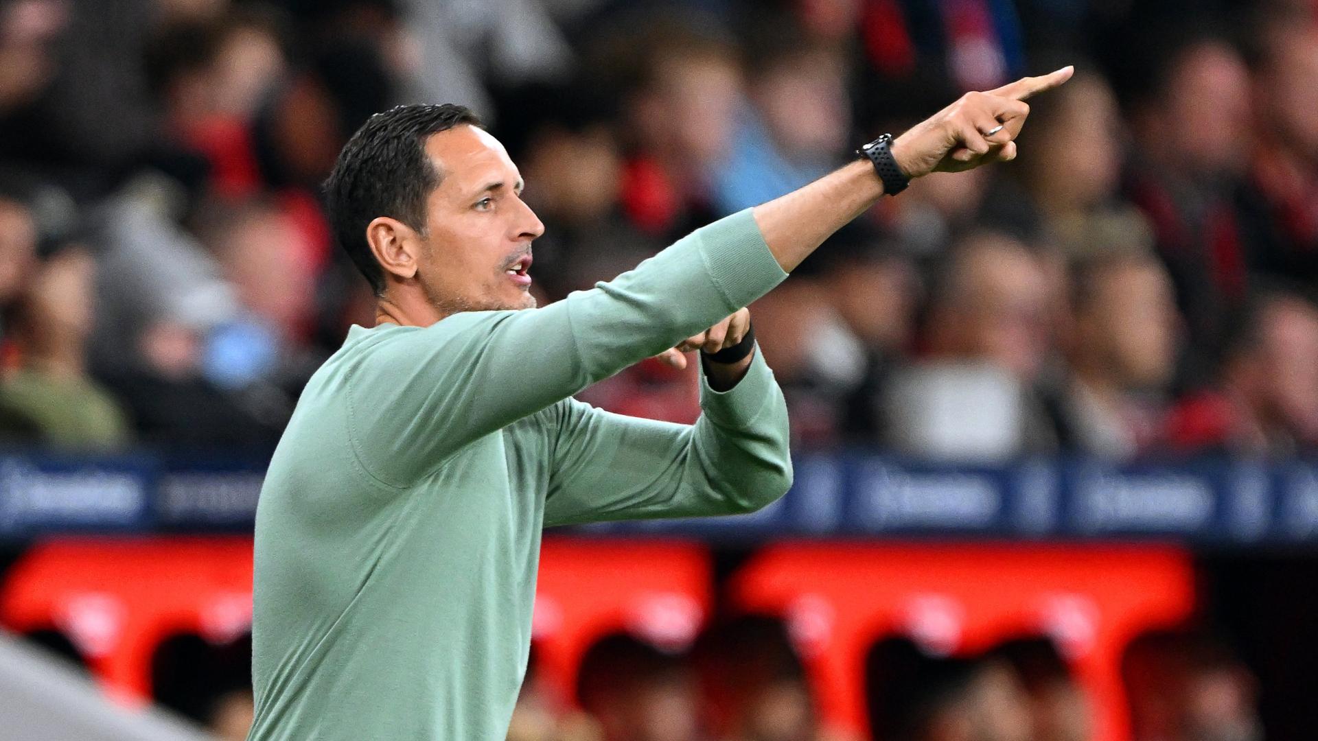 Frankfurts Trainer Dino Toppmöller gibt seinem Team taktische Anweisungen |  Federico Gambarini/dpa 