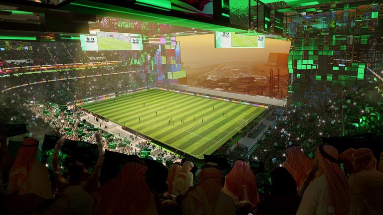 Das Prince Mohammed bin Salman Stadium in Riad soll Platz für 46.979 Menschen haben. | Medienfotos "Saudi 2034 bid" Das Prince Mohammed bin Salman Stadium in Riad soll Platz für 46.979 Menschen haben.