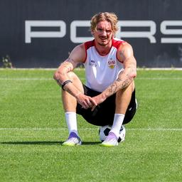 Nick Woltemade im Training des VfB Stuttgart