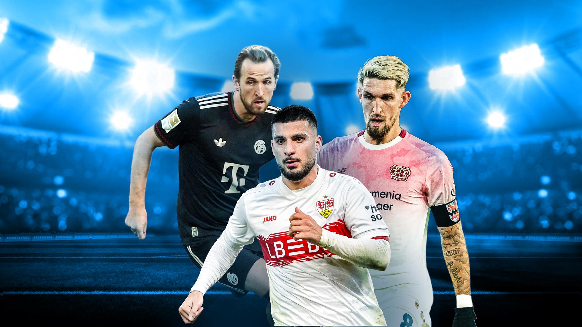 Die Grafik für das Re-Live der Sportschau am Samstag | IMAGO/DeFodi Images.  IMAGO/Jan Huebner. picture alliance / BEAUTIFUL SPORTS