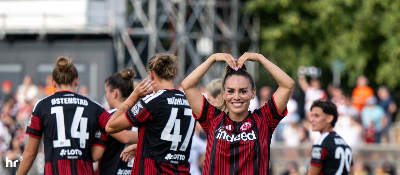 Ereleta Memeti und die Eintracht Frankfurt Frauen hatten gegen Nikosia viel Grund zur Freude.