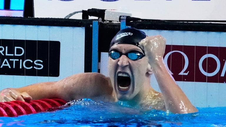 Lukas Märtens im 400-Meter-Freistil-Lauf der Männer bei der WM in Singapur