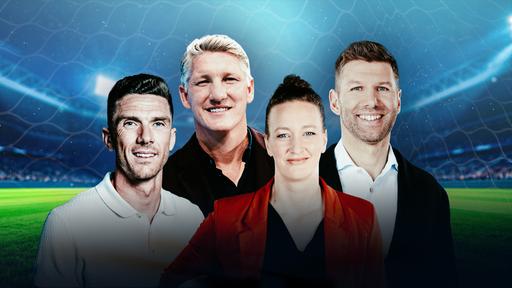 Collage der ARD-Experten, Robin Gosens, Bastian Schweinsteiger, Almuth Schult, Thomas Hitzlsperger