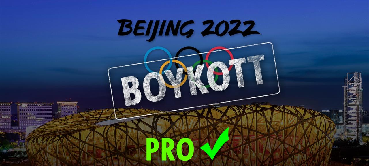 Olympische Ringe mit Schriftzug Boykott Pro | IMAGO / Imaginechina-Tuchong/Xinhua Olympische Ringe mit Schriftzug Boykott Pro