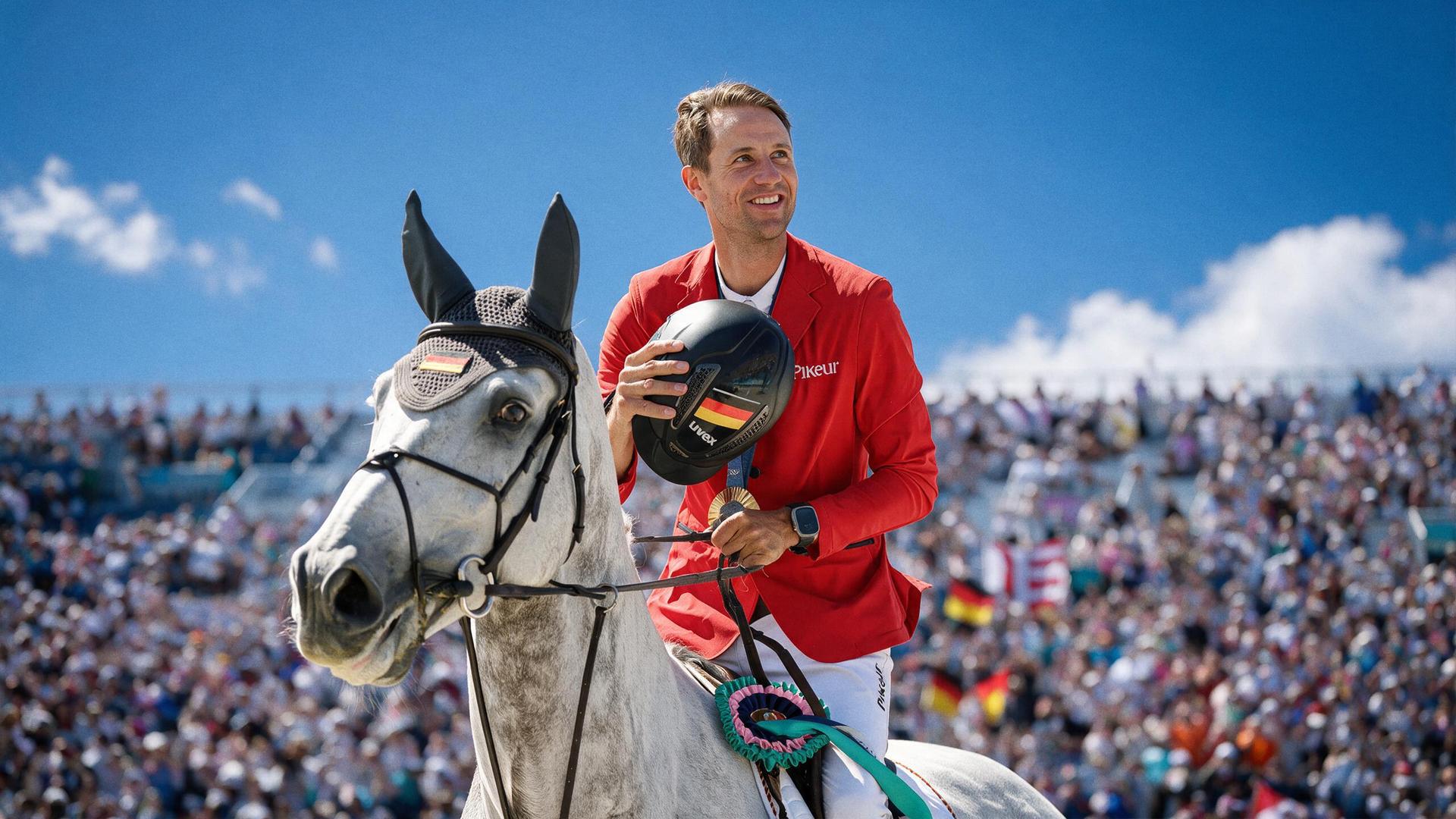 RIDE – Reitsport zwischen Wettkampf, Glamour und Tierwohl. Die neue Doku-Serie - jetzt streamen in der ARD Mediathek. | hr/DPA Picture Alliance/Hintergrund mit KI generiert