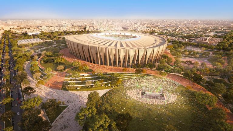 Das Prince Faisal bin Fahad Sports City Stadium in Riad soll Platz für 46.865 Menschen haben. | Medienfotos "Saudi 2034 bid" Das Prince Faisal bin Fahad Sports City Stadium in Riad soll Platz für 46.865 Menschen haben.