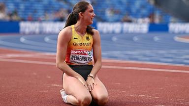 Siebenkämpferin Sophie Weißenberg bei der Leichtathletik-EM in Birmingham.
