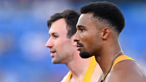Die Zehnkämpfer Leo Neugebauer und Niklas Kaul bei der Leichtathletik-EM in Birmingham.