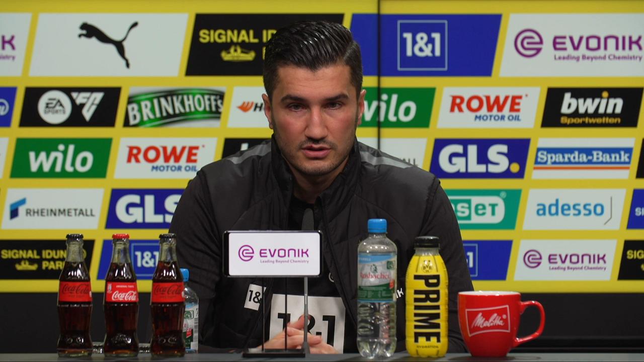 Nuri Sahin bei der Pressekonferenz vor dem Spiel gegen Gladbach | ARD