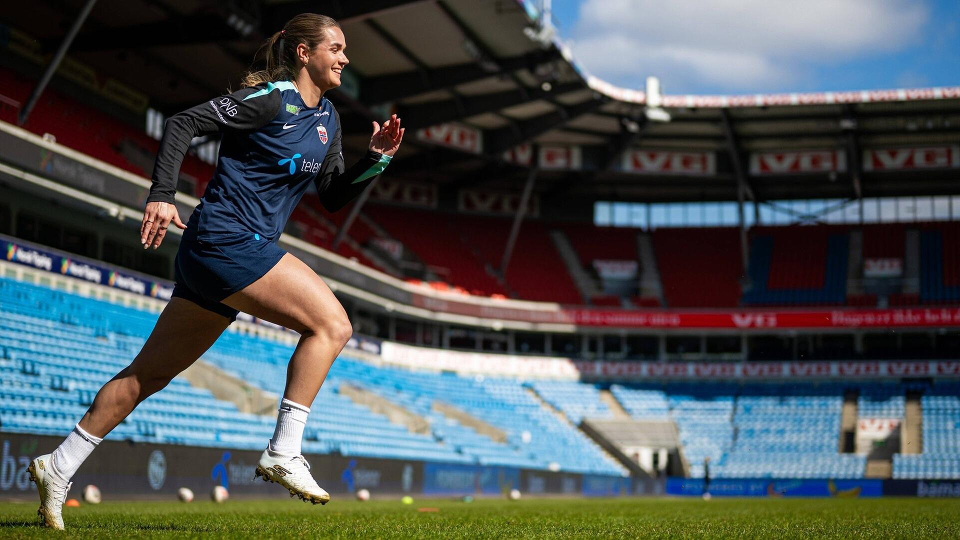 Andrea Norheim beim Training. | IMAGO / Bildbyran