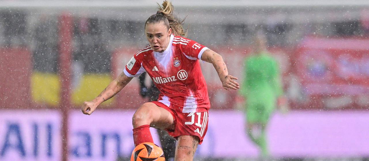 Georgia Stanway in Aktion gegen RB Leipzig