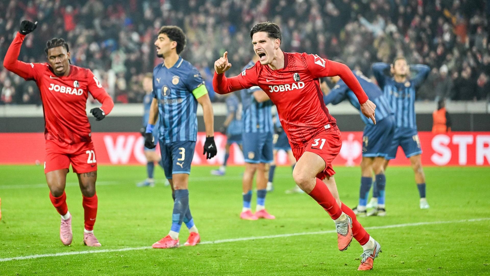 Igor Matanovic hat den SC Freiburg in der Europa League gegen Maccabi Tel Aviv spÃ¤t mit 1:0 in FÃ¼hrung gebracht. | IMAGO, Eibner