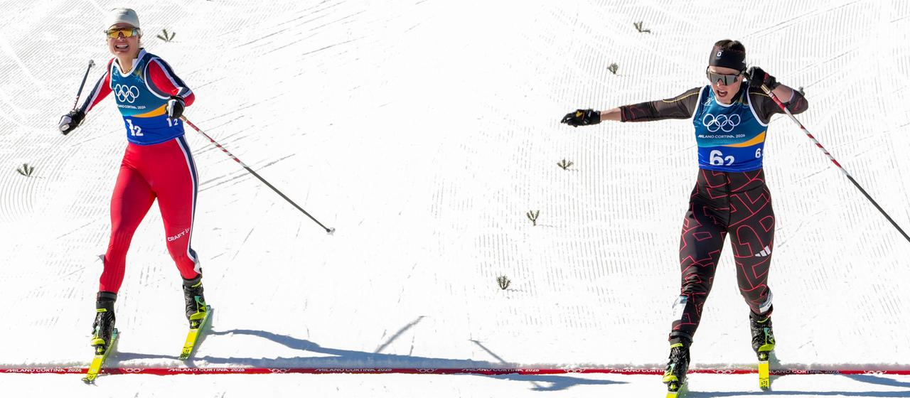 Deutsche Langläuferin Coletta Rydzek beim Teamsprint