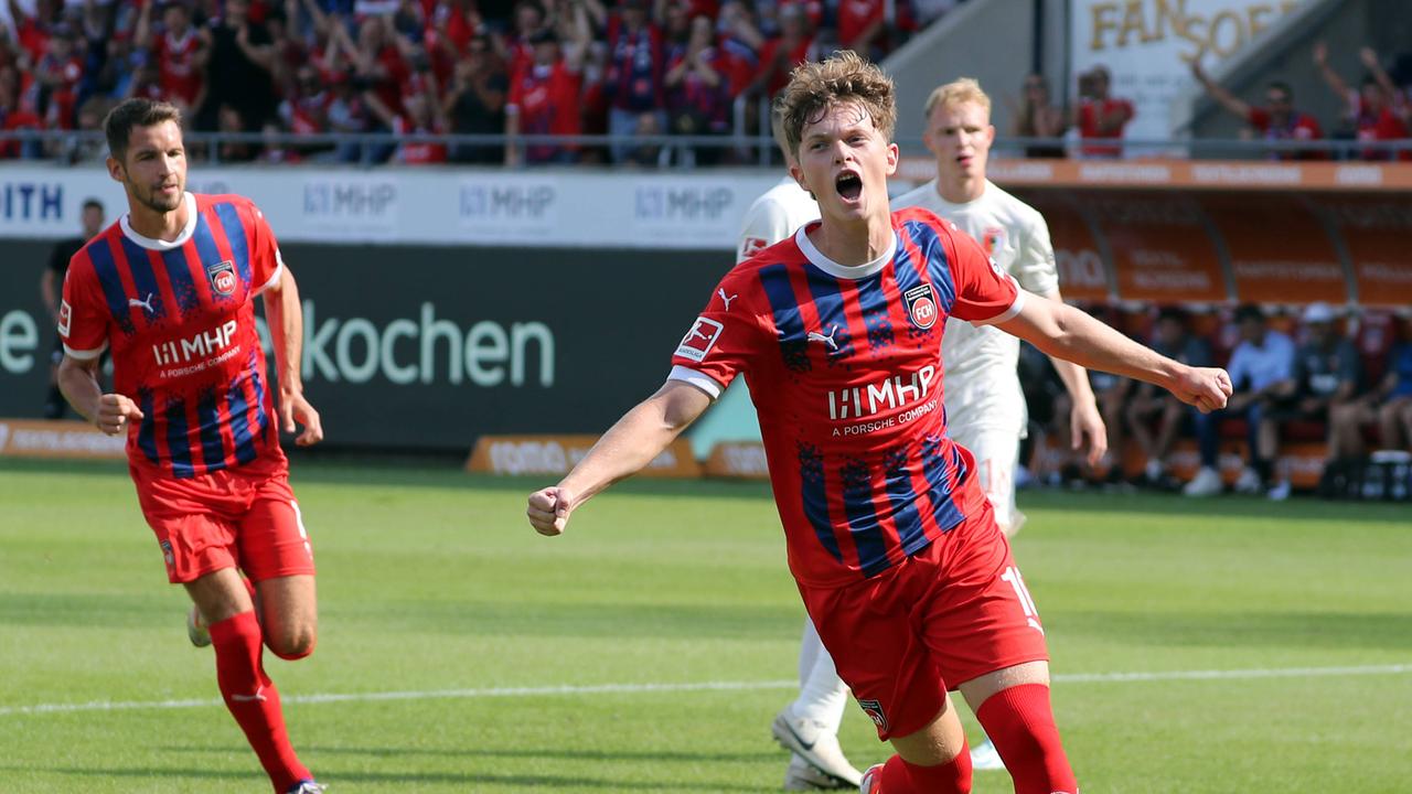 Heidenheims Paul Wanner jubelt über seinen Treffer zum 1:0 | IMAGO / Sportfoto Rudel