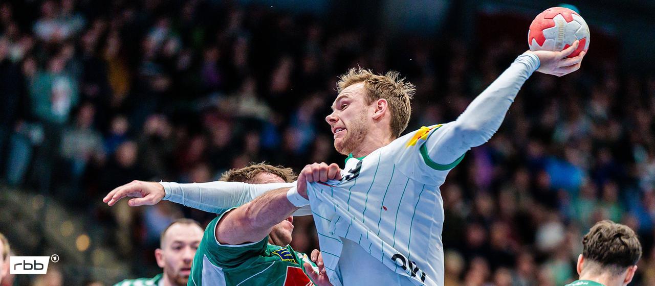 Mathias Gidsel im Trikot der Füchse Berlin (Quelle: IMAGO / Eibner)