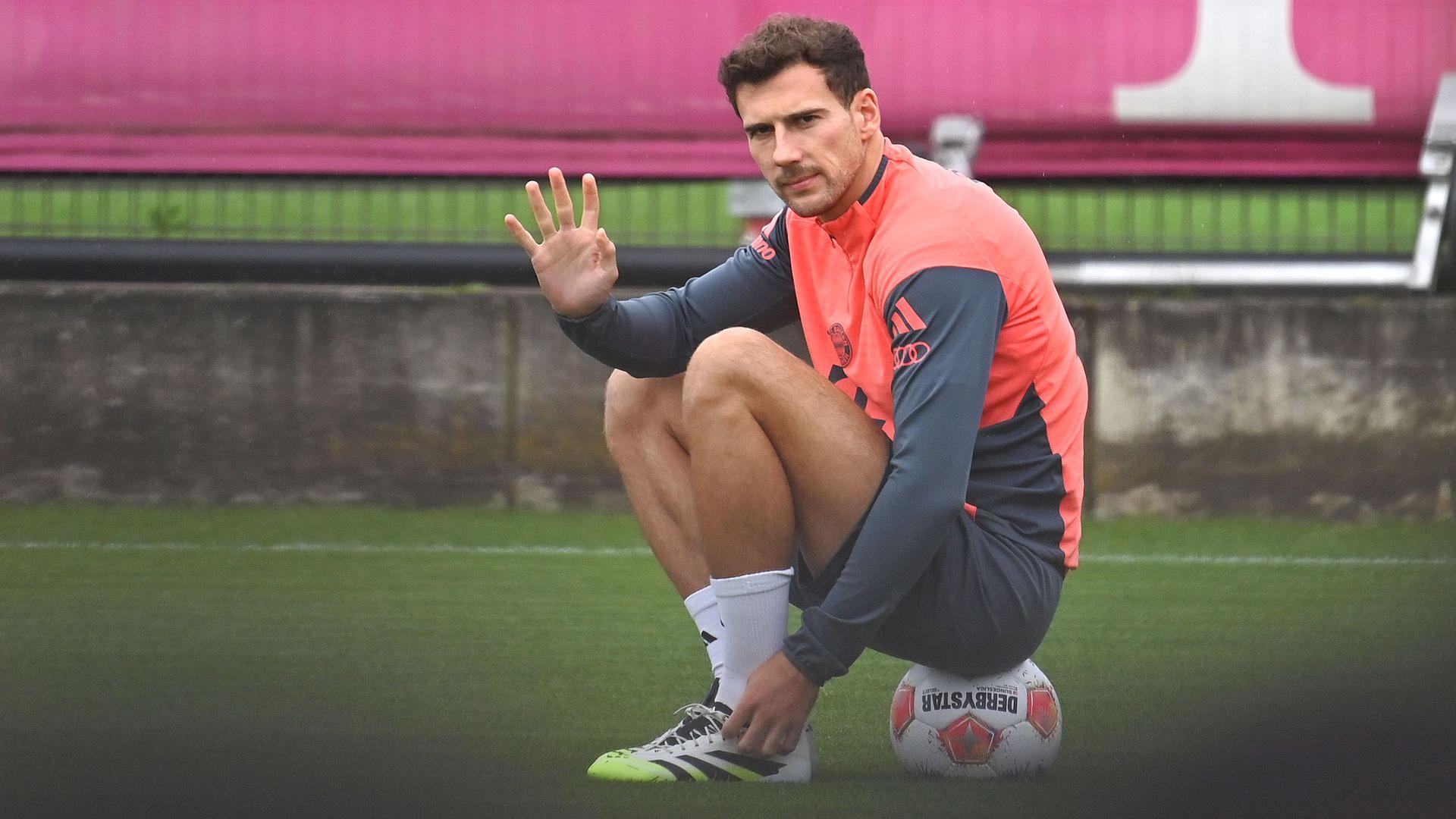 Leon Goretzka beim Training des FC Bayern München. | picture alliance / SvenSimon | Frank Hoermann/SVEN SIMON