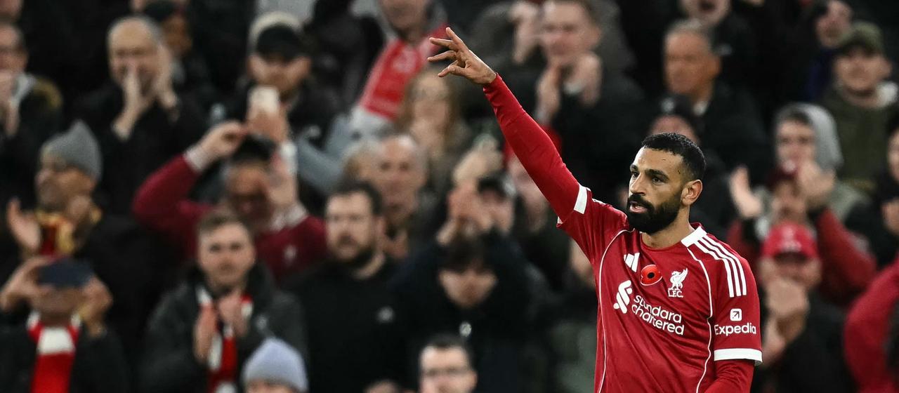 Liverpools Mohamed Salah bejubelt seinen Treffer