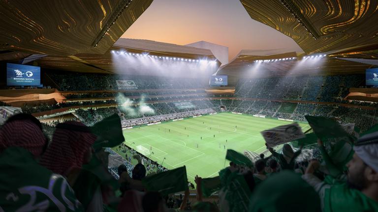 Das New Murabba Stadium in Riad soll Platz für für 46.010 Menschen haben. | Medienfotos "Saudi 2034 bid" Das New Murabba Stadium in Riad soll Platz für für 46.010 Menschen haben.