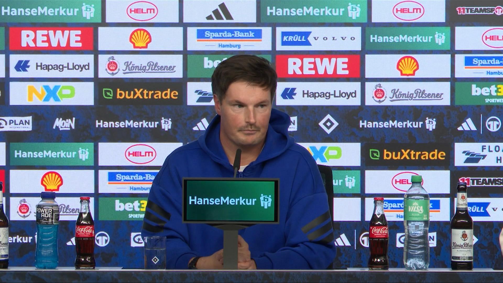 Merlin Polzin vom Hamburger SV in einer Pressekonferenz | ARD
