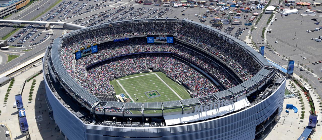 Eine Vogelperspektive auf das MetLife Stadium in New York