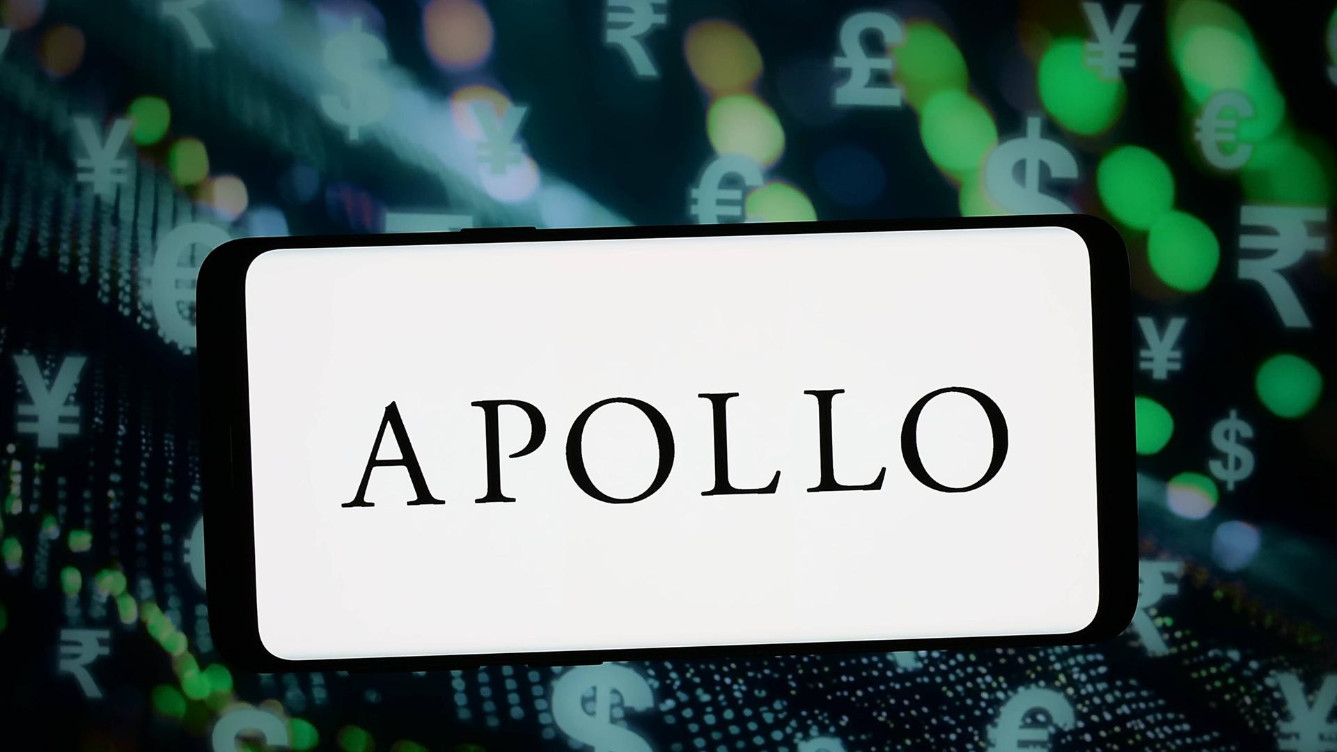 US Firma, Apollo, auf einem Handybildschirm | IMAGO / ZUMA Press