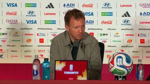Bundestrainer Julian Nagelsmann auf der Pressekonferenz